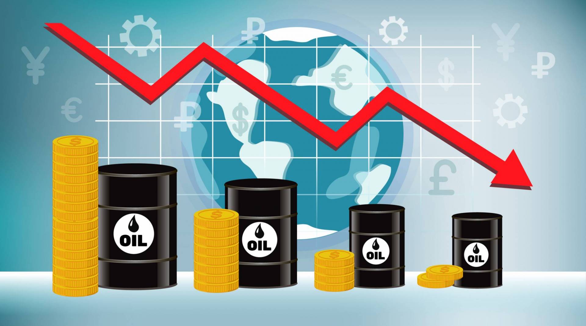 انخفاض أسعار النفط العالمية.